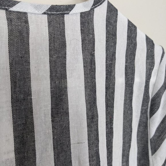 Pretty Garden Striped Button Up Lined Shirt Dress with Pockets and Belt - Picture 3 of 10